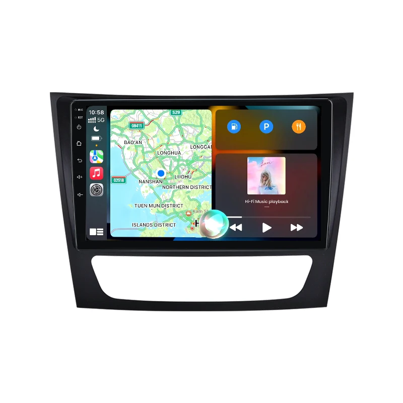 Radio samochodowe Junsun CarPlay Android do Mercedes Benz klasy E W211 E300 2002-2010 Multimedia Bluetooth dla Apple GPS Navi RDS Wifi — 2