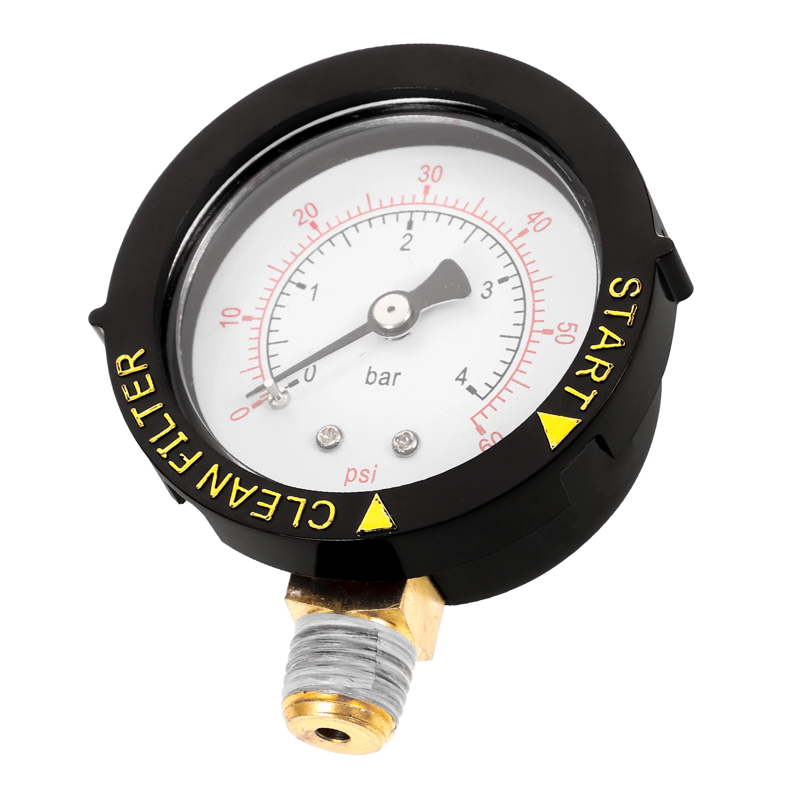 

Pressure Gauge 60psi 1/4 NPT Bottom Mount Durable Stainless Steel Water Tank Gauge for Garden Outdoor
