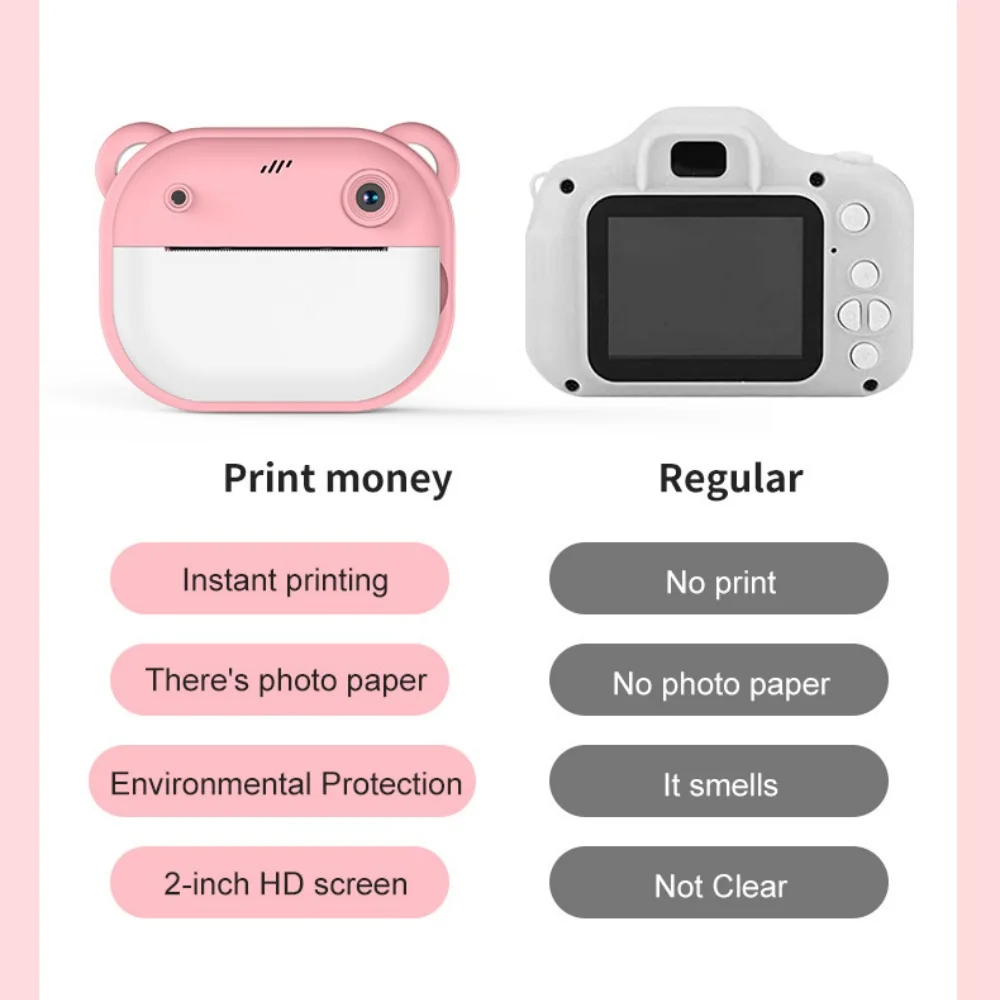 Children 1080P HD Digital Camera Toys Instant Print for Kids Thermal Print Camera Instant Print Photo Video With 32G Memory Card