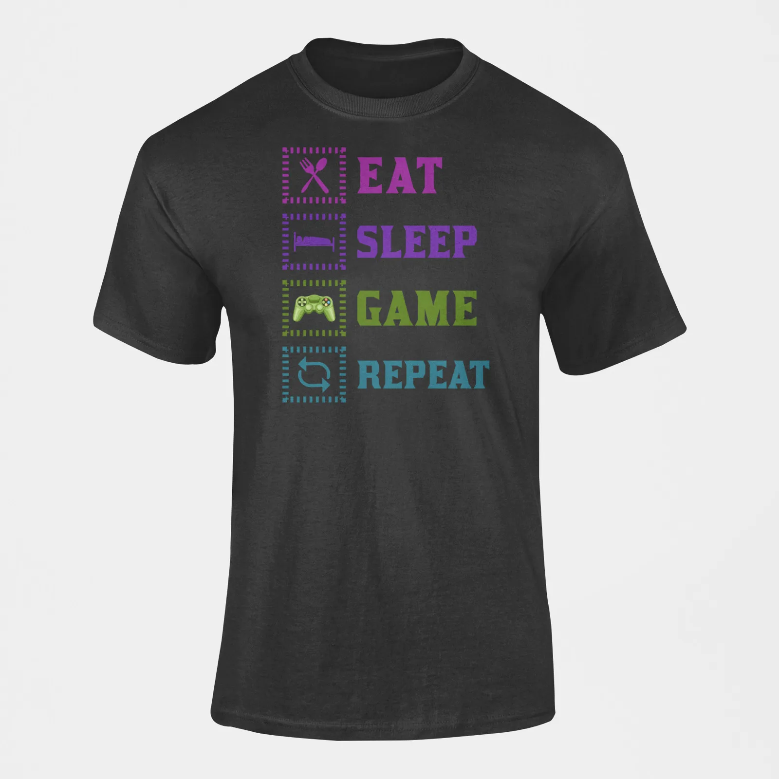 

Video Games Gamer Tee: Eat Sleep Game Repeat | Sizes S-5XL | Gaming Shirt