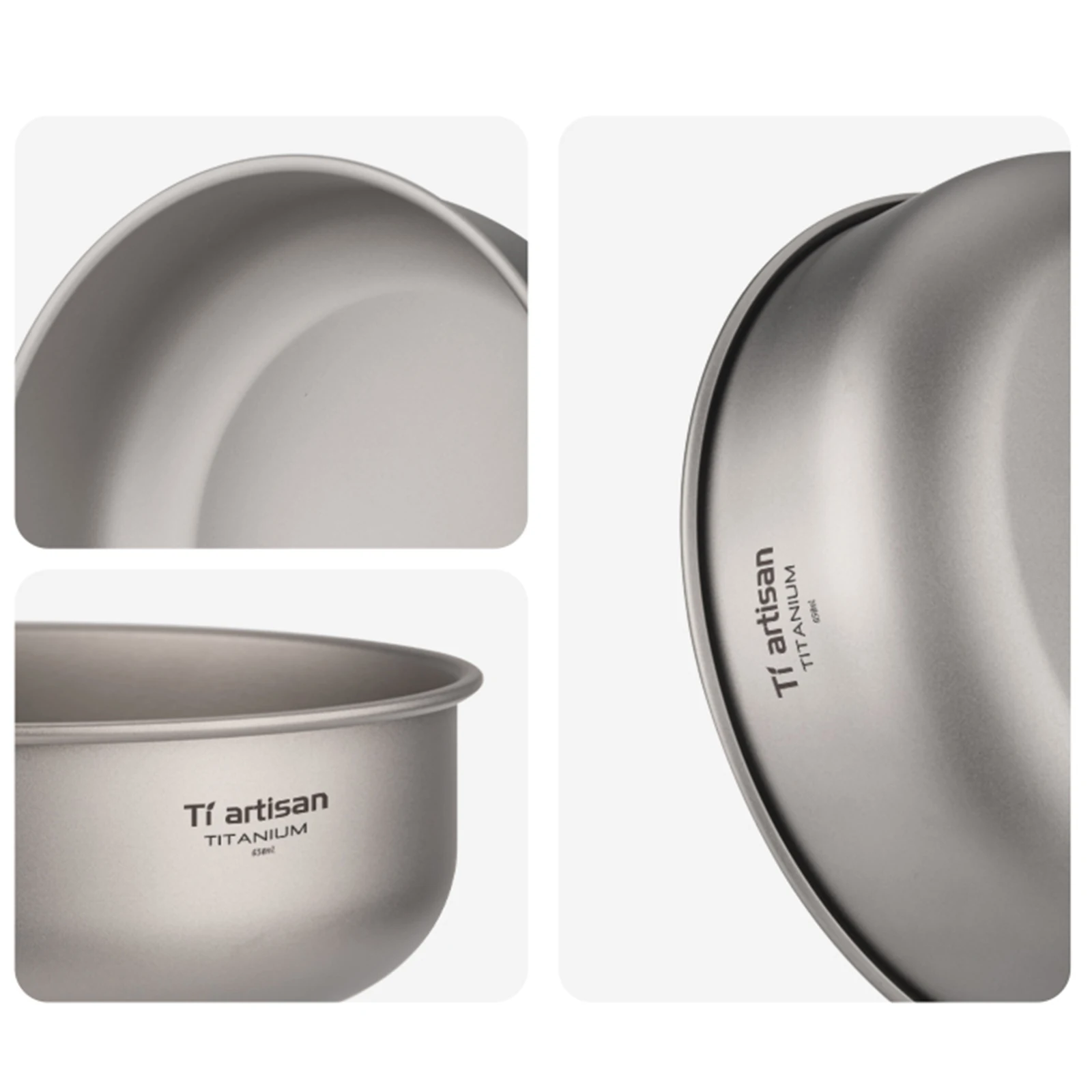 أدوات مائدة من التيتانيوم عالية الجودة لاحتياجاتك الخارجية، وعاء مقاوم للخدش وخفيف الوزن بأحجام متعددة
