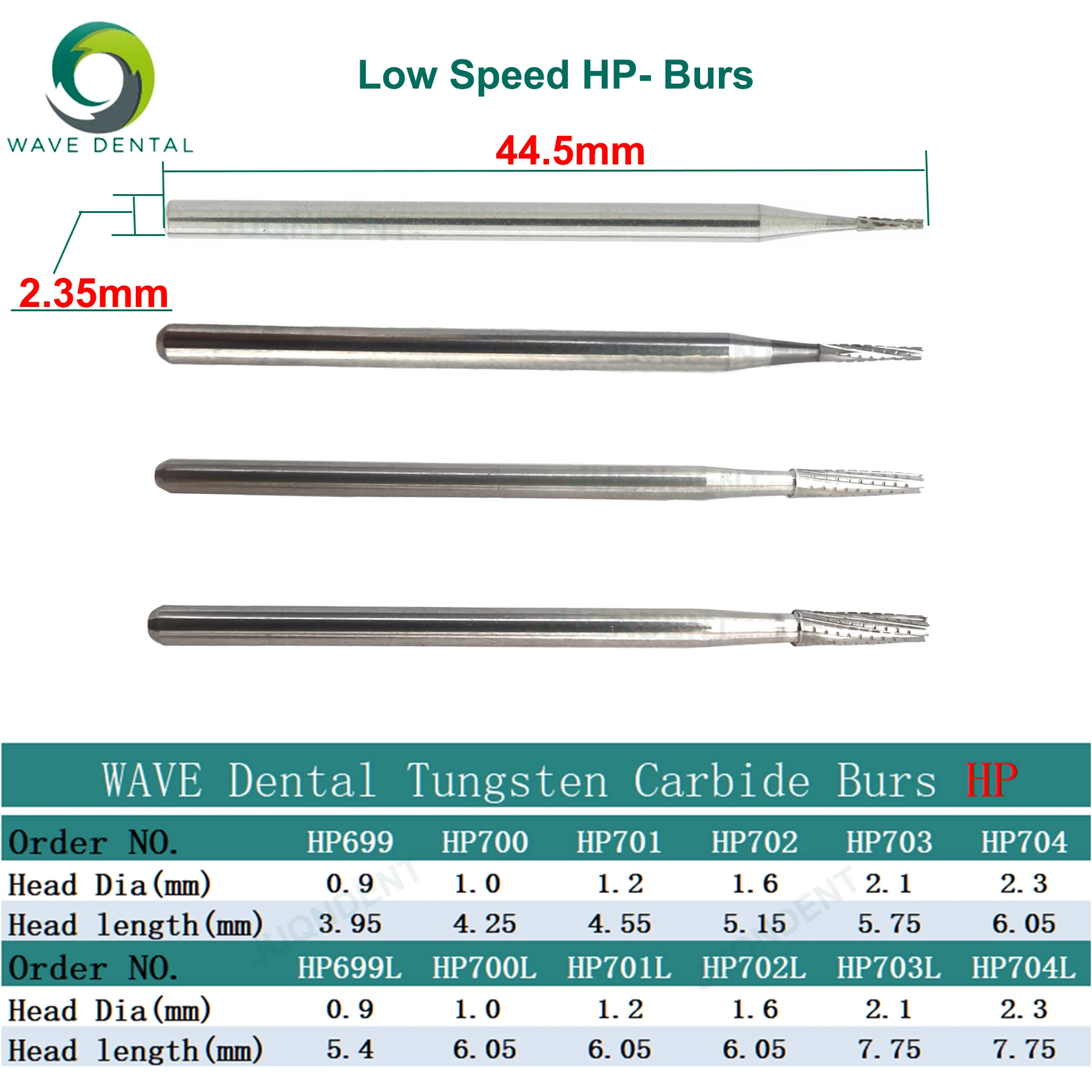 WAVE Dental Tungsten Carbide Burs Low Speed Bur Dentistry Drills HP699 HP700 HP701 HP702 HP703 HP704 Dental Products 5Pcs/Pack