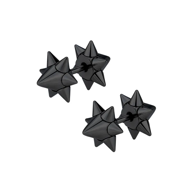 Unisex Titanium Steel Stud Earrings 10mm Gold Plated Stainless Steel Swivel Triangular Spiral Fashion Jewelry