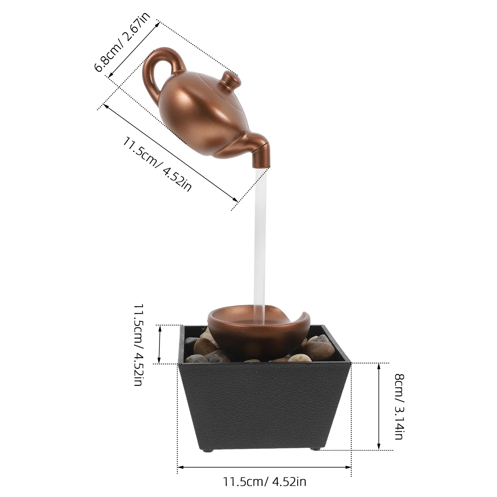 1 قطعة نافورة الماء سطح المكتب داخلي منضدية شلال Usb بالطاقة Led حديقة صغيرة ديكور للمنزل مكتب غرفة نوم الاسترخاء