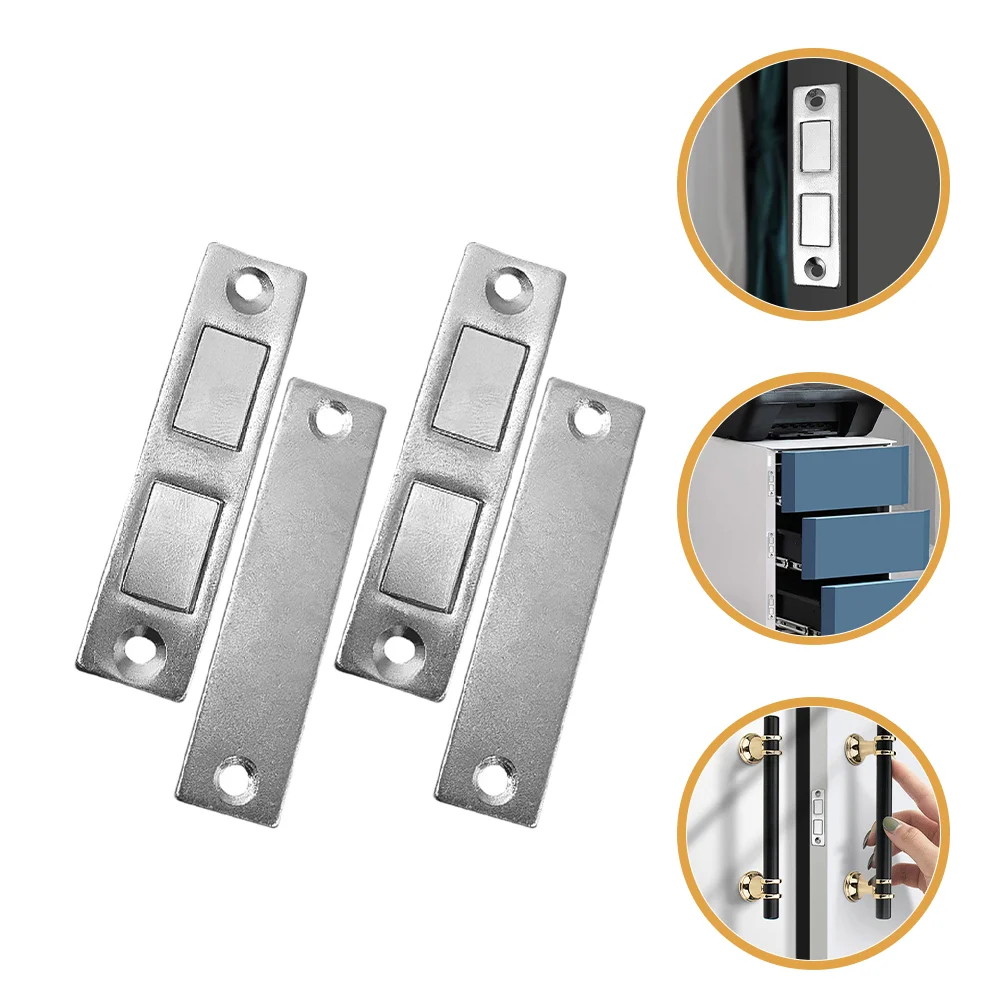 

2 Pairs Sliding Doors Invisible Magnet Cabinet Cold Rolled Steel Magnetic Catch