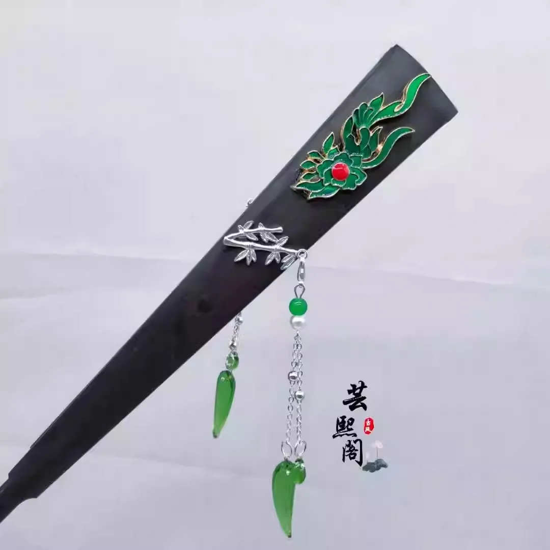 Anime Tian Guan Ci Fu Qi Rong Folding Fan Handheld Folded Antiquity Cool Cloth Fan Dance Hand Fan Cosplay Shooting Props