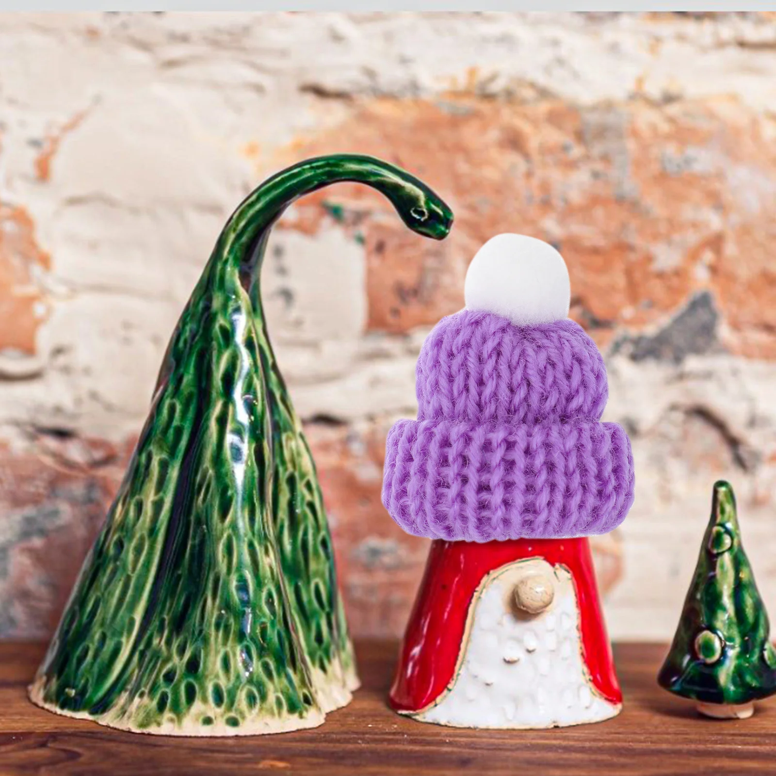 

10Pcs Christmas Hat Accessories Dark Blue Adorable Handmade Style Christmas Caps Great for Holiday Decorations and Gift Giving