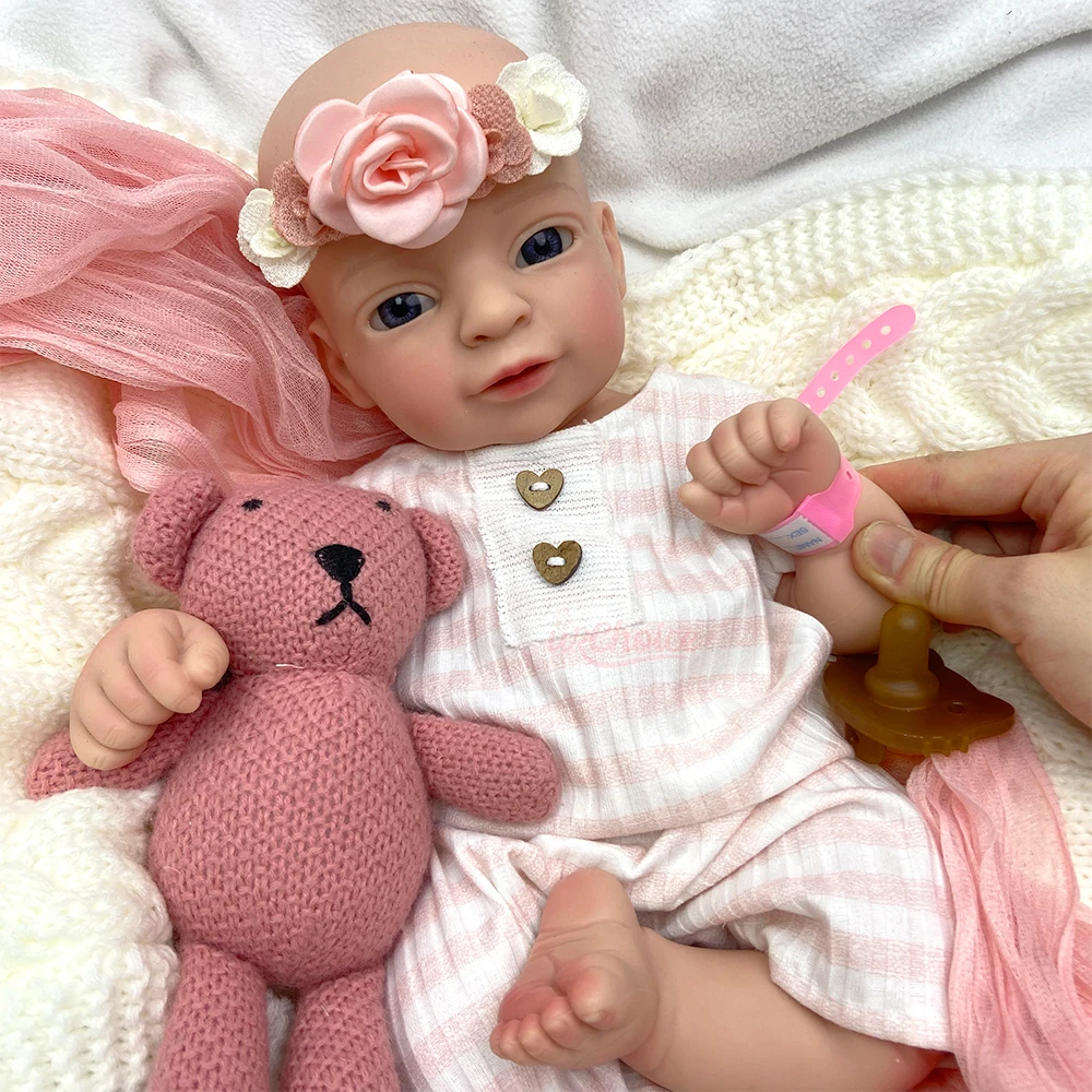 Bambola Reborn Realistica in Silicone a Corpo Intero, Tonalità della Pelle 3D, 17 Pollici, Ponderata, per Genitori in Attesa