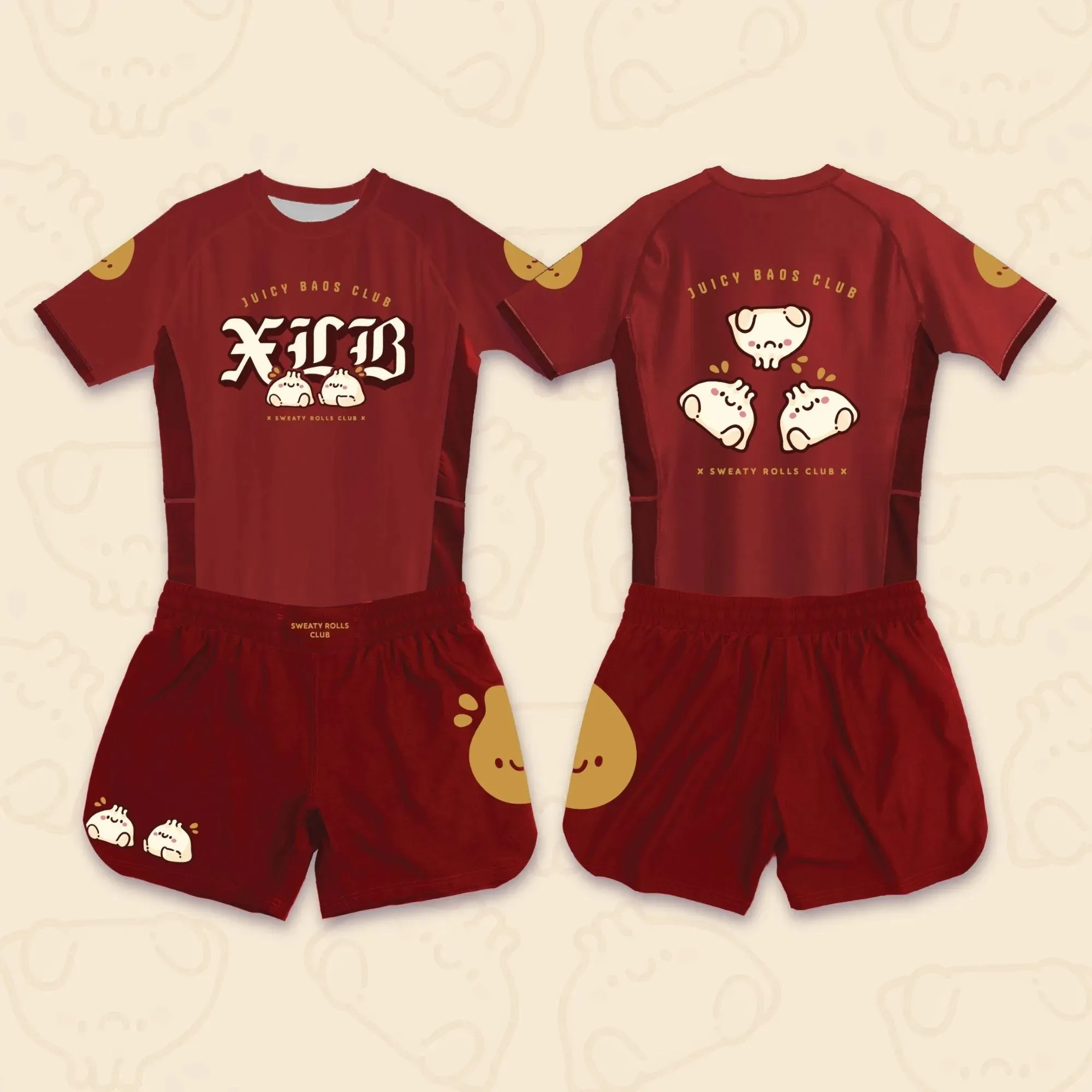 Funny Patterned Brazilian Jiu-Jitsu Tracksuit Suitable for Daily Training Match Quick-drying T Shirt Shorts Set Family Matching