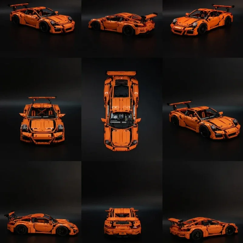 Lager 2704 Stücke Technische Auto MOC Ziegel 911 GT3 RS Kompatibel 42056 Spielzeug Jungen