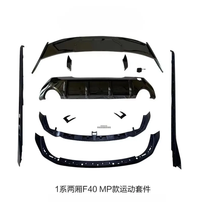 

F40 MP Style Body Kit Glossy Black Front Lip Side Skirts Roof Spoiler Rear Diffuser for s 1 Series F40