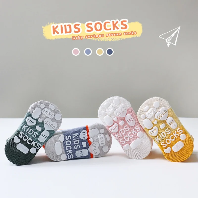 5 Pairs Non-slip Baby Socks Cotton Kids Boy Baby Toddler Girls Summer Children\'s Socks Winter Spring 0-8 Years Old