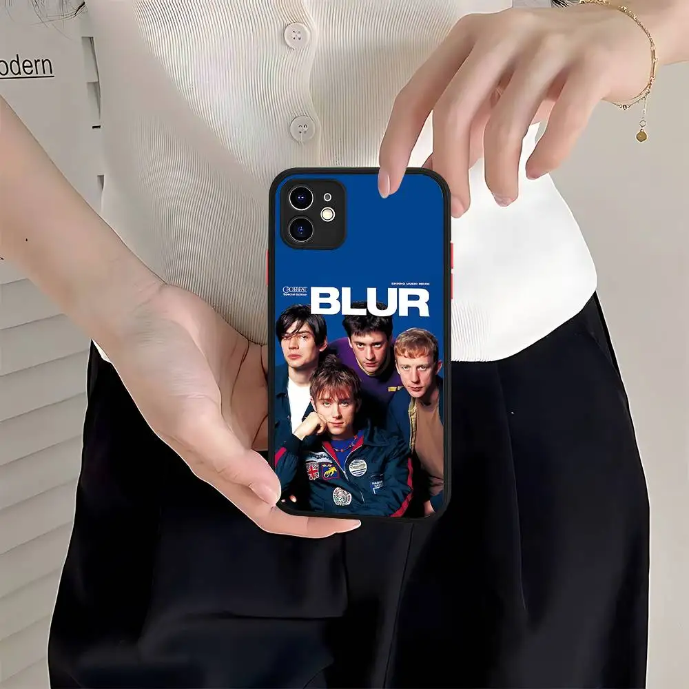 เคสโทรศัพท์ Band B-Blur สำหรับ iPhone 14 11 12 13 Mini Pro Max 8 7 Plus X XR XS MAX แบบด้านโปร่งแสง