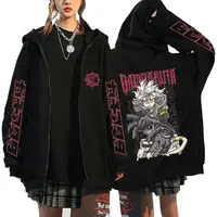 Sudadera con Capucha y Cremallera con Estampado de Anime Gachiakuta Rudo, Chaqueta Informal Holgada con Cremallera para Hombre y Mujer, Abrigo de Dibujos Animados, Manga, Cosplay, Ropa de Calle