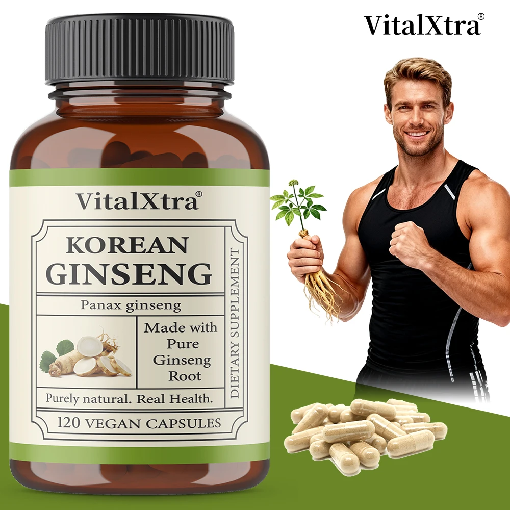 

Organic Korean Ginseng Root 1000mg, Boosts Energy, Vitality, and Athletic Performance, Provides Immune and Cognitive Support
