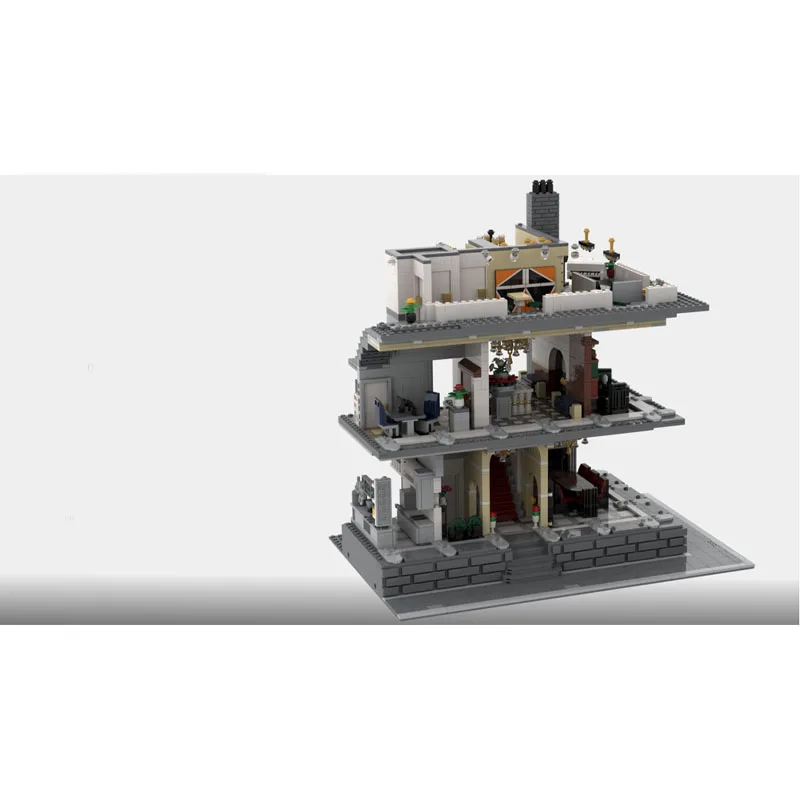 MOC-76209 Classic Retro Embassy Building Lego Model, 8491 Pieces, Birthday Building Block Toy Gift for Boys and Children