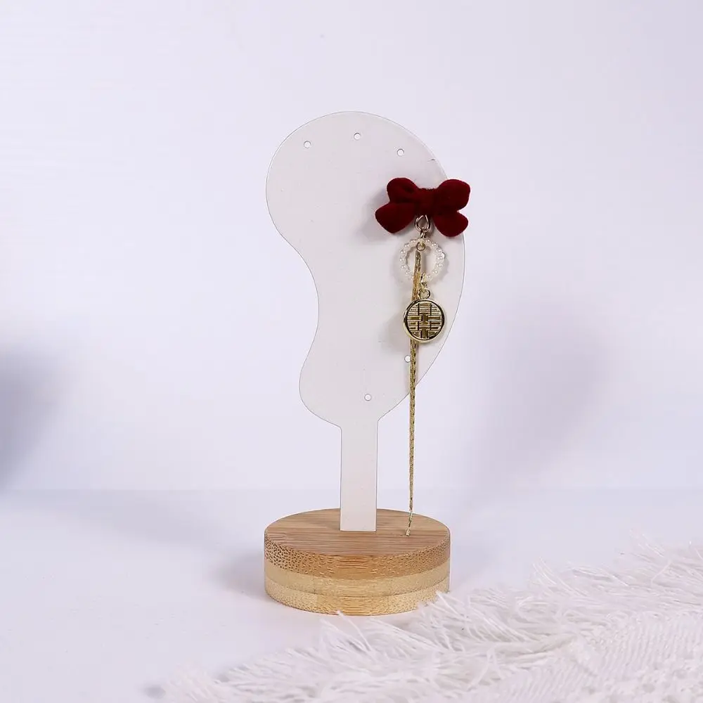 

Ear Shaped Earring Display Stand Jewelry Rack Iron Metal Jewelry Earring Holder Wooden Storage Rack Ear Clip Stud Organizer