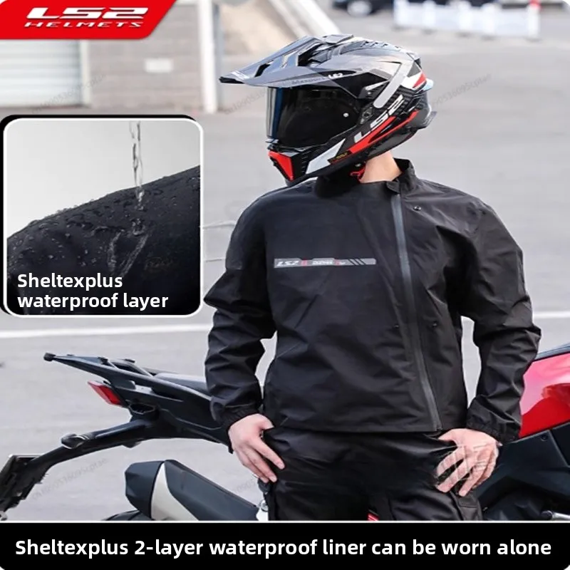 

Куртка Ls2 для мотоцикла, новинка 2025 года, водонепроницаемый костюм Ce Level 2 со съемным плащом MJ166 для мотоциклистов, путешествий для мужчин