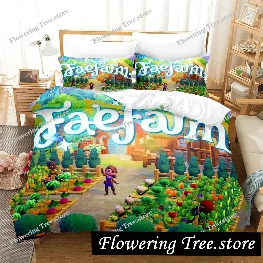 

3D Printing Game Bed Sheet Sets Fae Farm Bedding Set Single Twin Full Queen King Size Bed Set Adult Kid Bedroom Duvet cover Sets