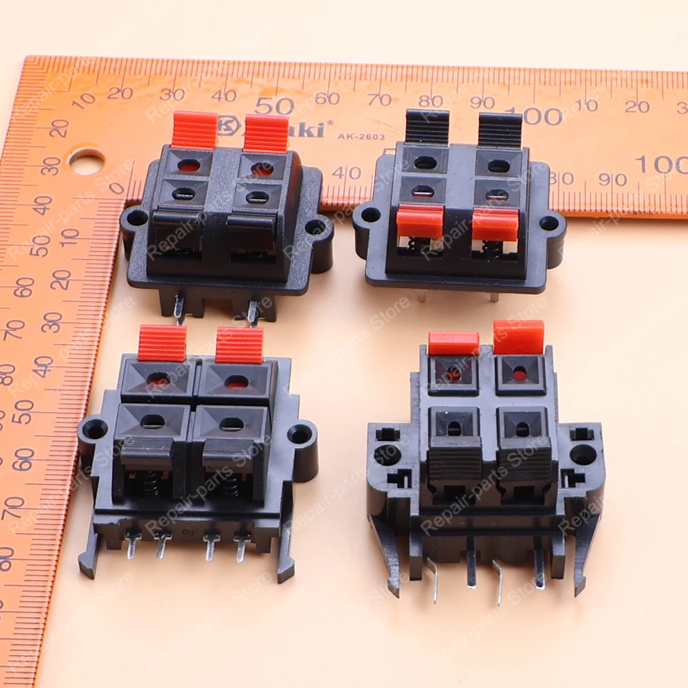 1PC WP Double Row 4 Positions Connector Audio Horn Wire Jack Socket WP4-3/03B/15/17B Speaker Spring Terminal Switch Test Clip