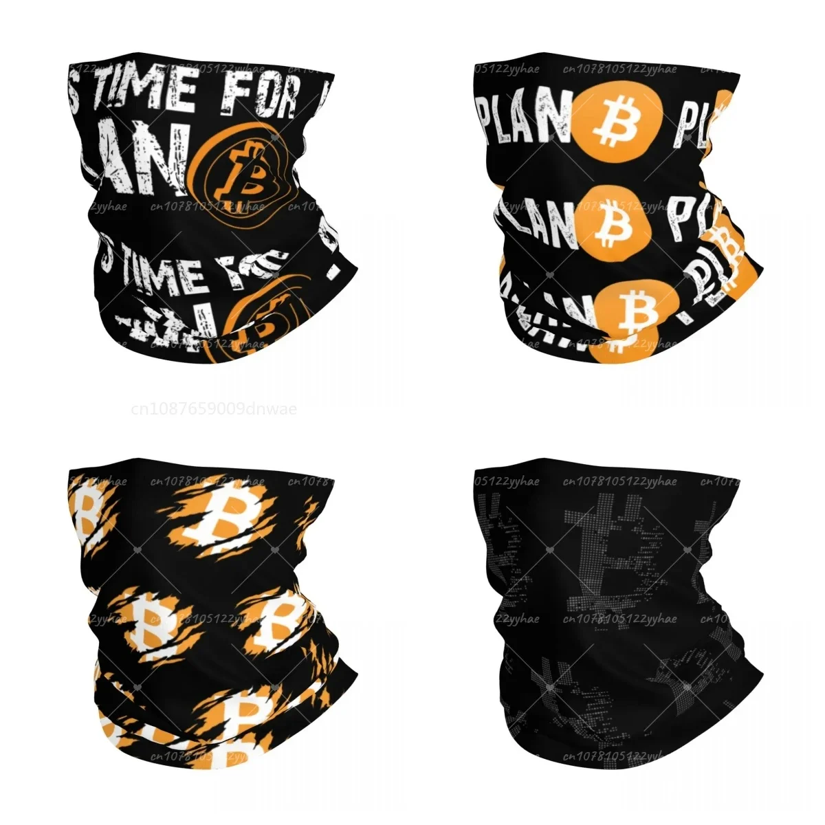 

Plan Bitcon Cryptocurrency Bitcoin Bandana Neck Gaiter Printed Balaclavas Wrap Scarf Outdoor Headband Riding Men Breathable