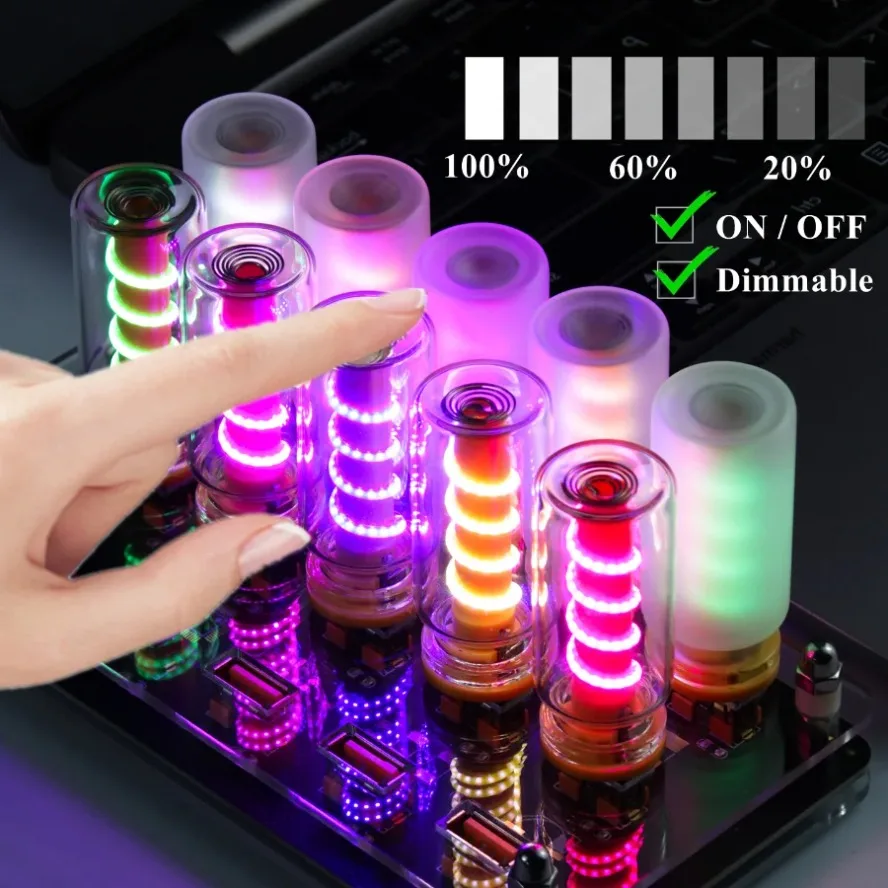 7 Colors Touch Control Dimmable 5V USB LED Filament Glass Book Light Car Home Room Laptop PC Festival Decoration Night Light