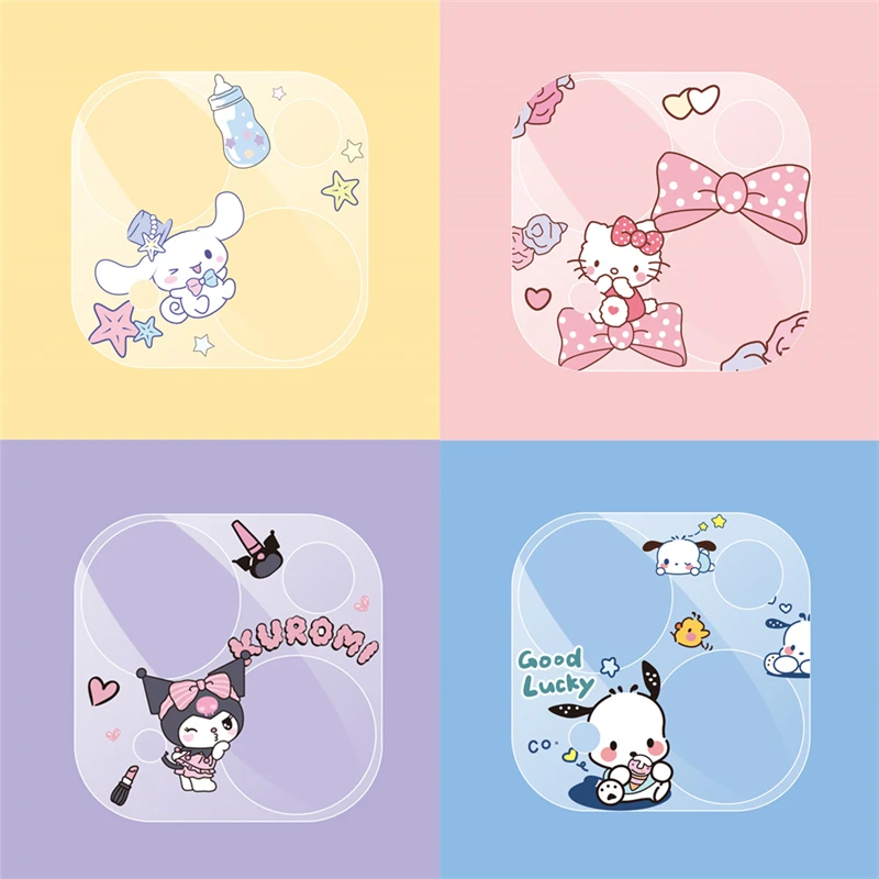 Camera Lens Glass Protector Cover for iPhone 13 Mini 14 Plus 15 Pro Max Sanrio Kitty Kuromi Cinnamoroll Melody Stellalou