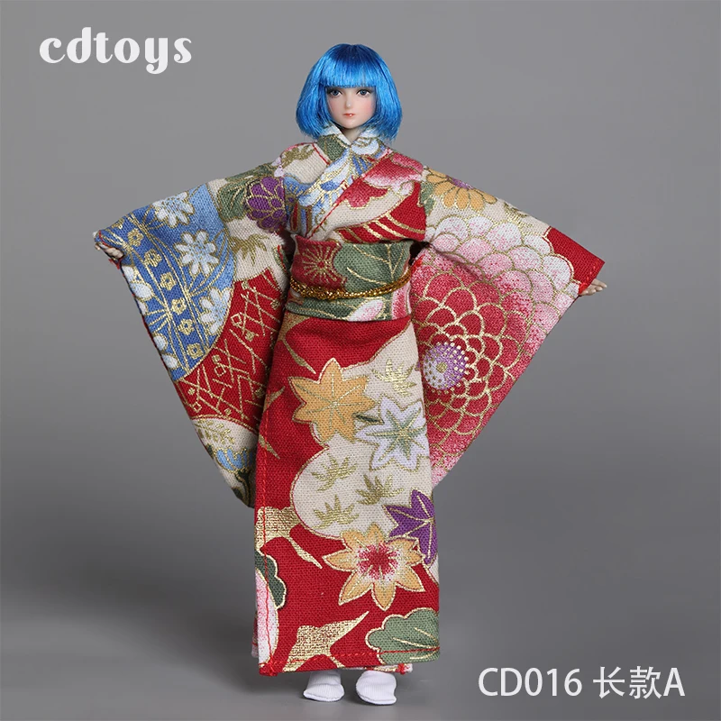 CDtoys CD016 1/12 Female Long Short Kimono Model Soldier Printing Clothes Fit 6'' TBL Action Figure Body Dolls