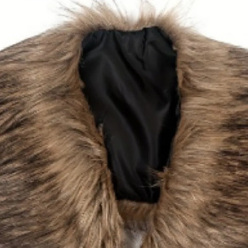 Unisex Viking faux fur cape shawl, warrior cape cosplay costume accessories image 5