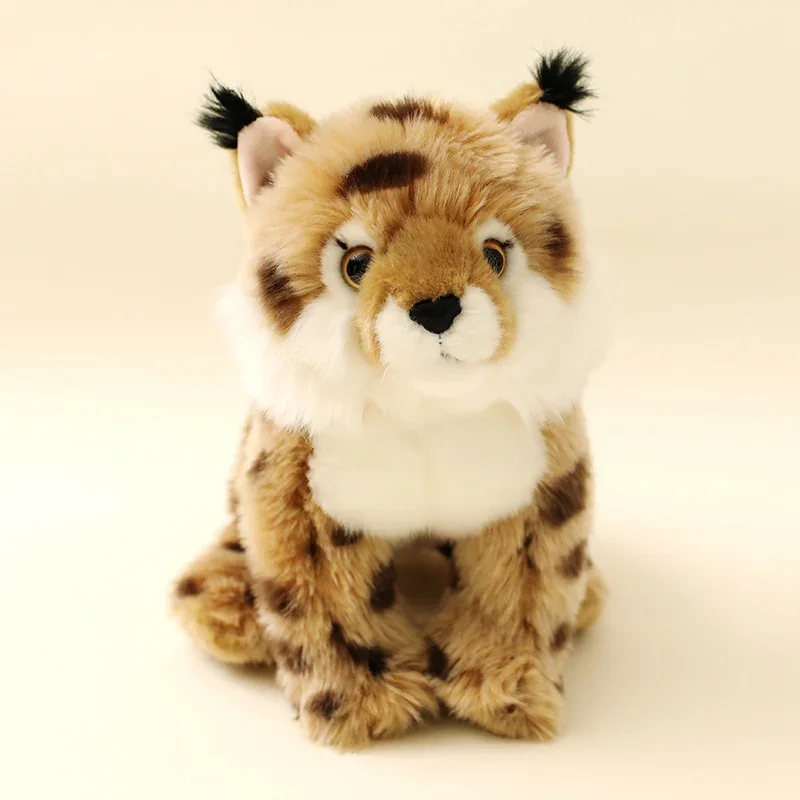 

New Pretty Wild Lynx Plush Toys Handmade Fluffy Sitting Pose Lifelike Lynx Doll Super Cool Realistic Desktop Animal Pretty Gift