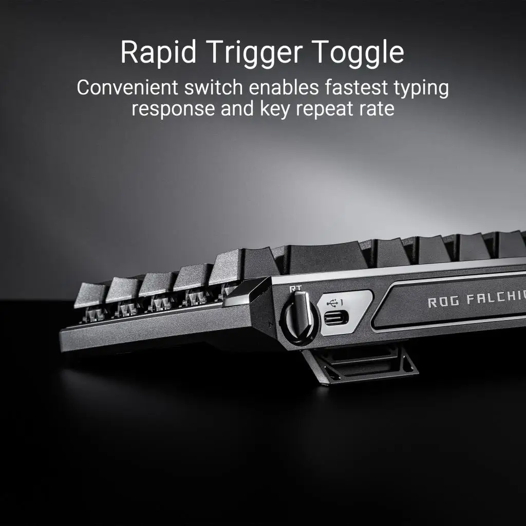 ROG Falchion Ace HFX 65% アナログゲーミングキーボード、潤滑済みROG HFXスイッチ、インタラクティブタッチパネル、8000Hzポーリングレート