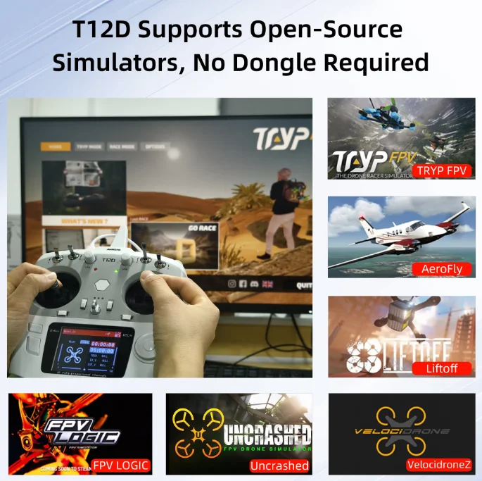 Transmissor radiolink t12d 12ch rc 2.4ghz 2.8 Polegada 4000m de distância com receptor r12f para drone fpv asa fixa carro barco robô