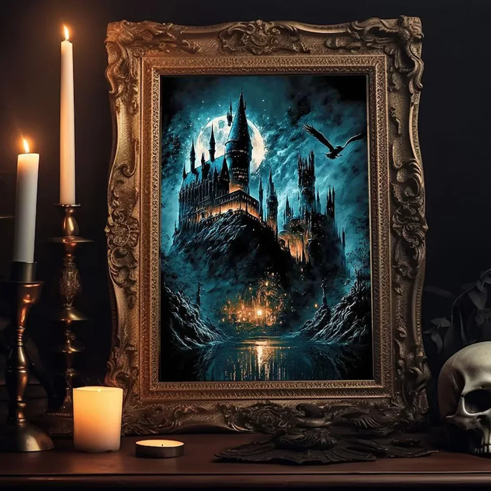 Harries Magic School Poster Prints For Living Room Home Decor Fantastic Magician Wizard Castle Canvas Painting Wall Art Gift