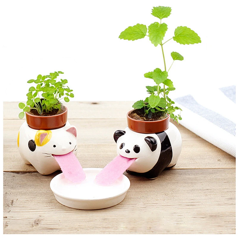 Doniczka ogrodowa dom ogród uroczy pies/kot/żaba/Panda ceramiczne wazony na kwiaty mała kreskówka soczyste doniczki Bonsai kaktus w doniczce