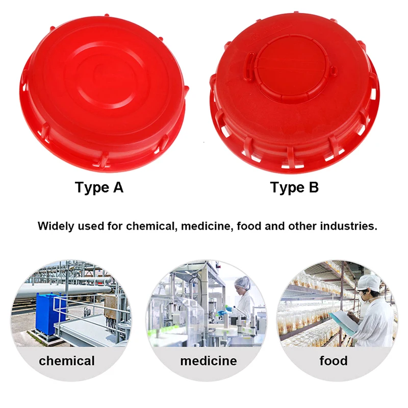 Czerwona pokrywa IBC Przechowywanie płynów wodnych Zbiornik IBC Złączka z plastikową pokrywą Adapter