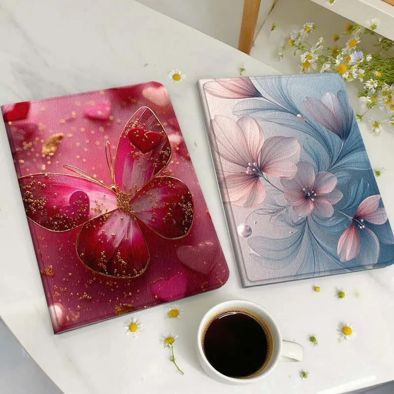 

Cartoon Pink Heart Butterfly Tablet Case For Huawei Honor MatePad MediaPad Air 5 6 7 11 V6 V7 V8 V9 X9 X8 T10 T10s C5e T5 Gift