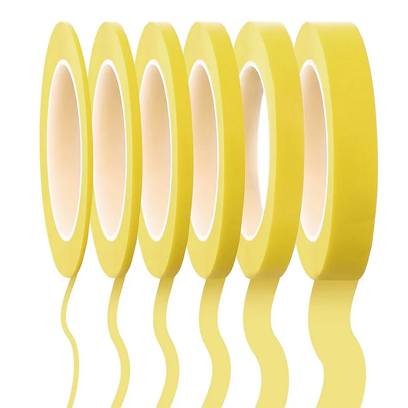 6 Rolls Fine Line Tape 1/16,7/10,1/8,1/4,1/2,3/4 Inch x 55Yard, Fineline Masking Tape, Painters Automotive Masking Tape