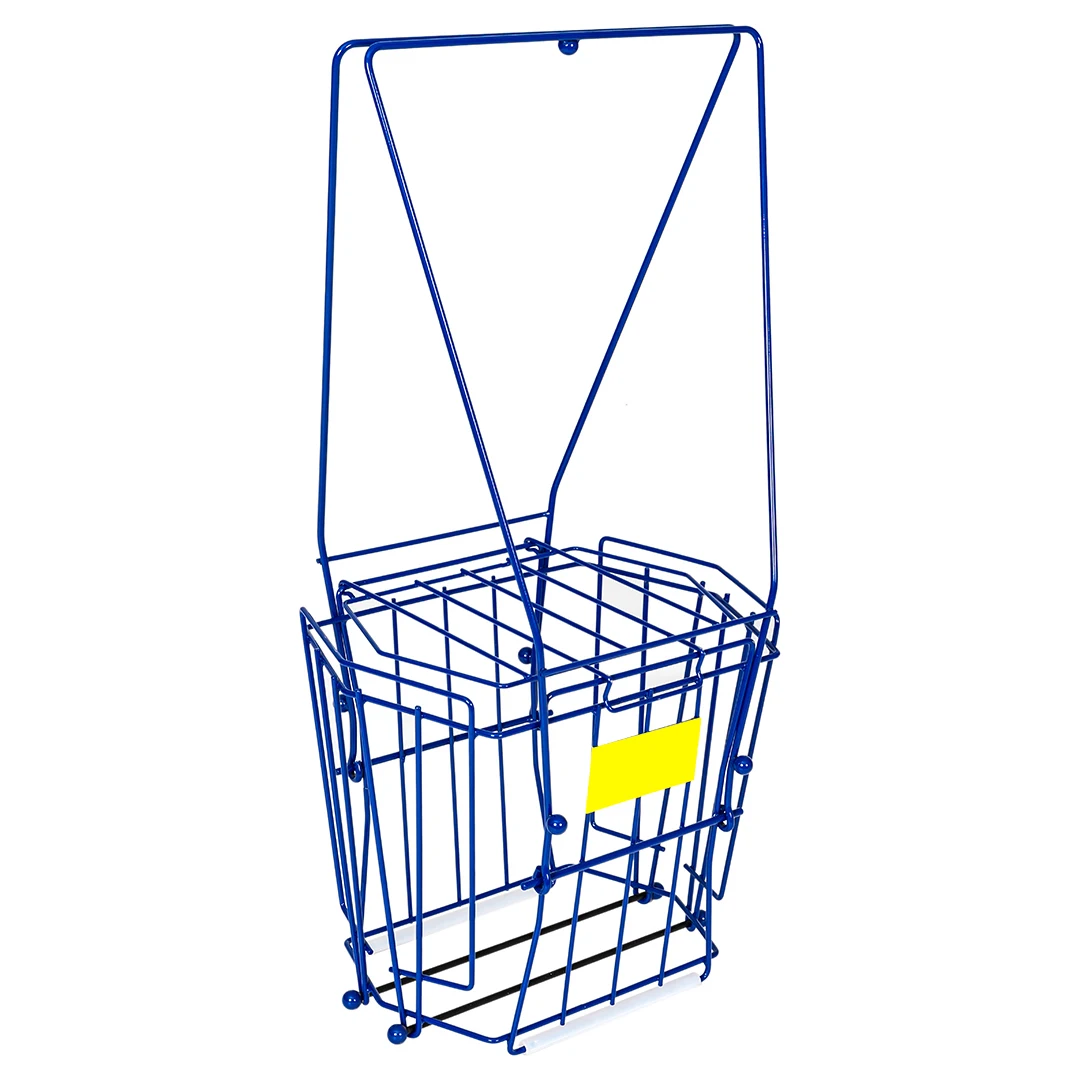 Tennis Bucket Bending Scratch Resistant Fixed Handle Design Black Lacquered Steel Tennis Ball Basket
