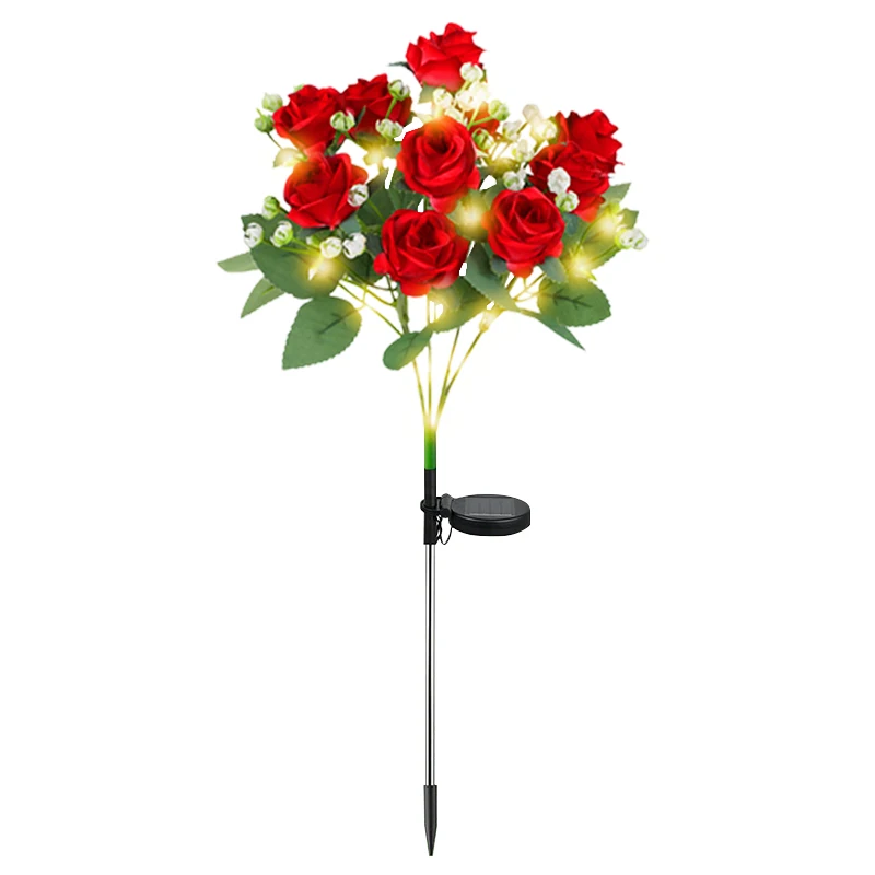 NONE LED-Solarleuchte, wasserdicht, Azalea-Solarblumen-Lampe, für den Außenbereich, dekorativ für Garten, Hof, Rasen, Weg, Beleuchtung, Urlaub, Hochzeit, Dekoration 4