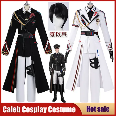 Anime Love and Deepspace Cosplay Costume Caleb Executive Officer Colonel Uniform Hat Wig Suit Party Role Play Suits For Men