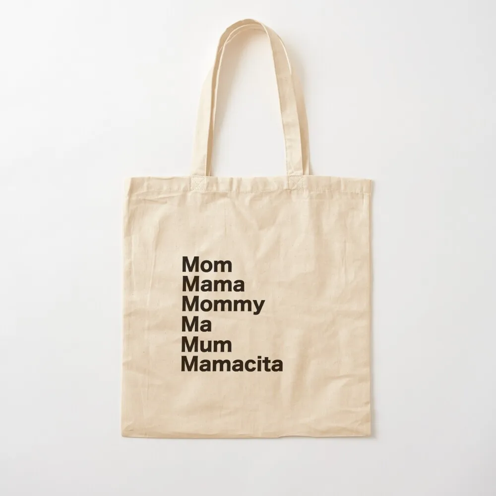 Mom Mama Mommy Ma Mum Mamacita Mother Quote Mother's Day Typography Tote Bag Shopping bags Cloth bags shopping trolley bag