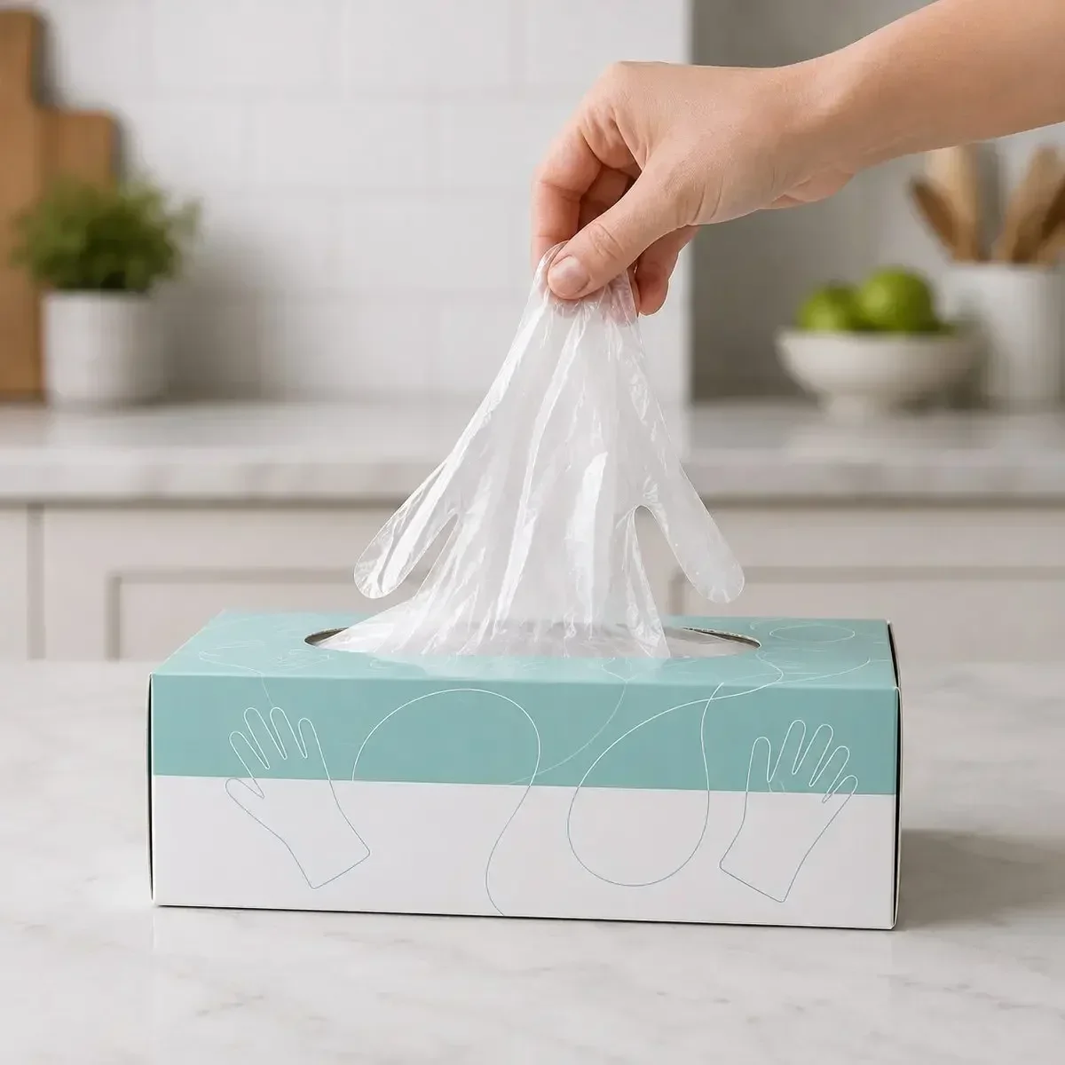 Disposable PE Food Prep Gloves Clear Ambidextrous Food Safe Kitchen Cooking Serving Cleaning Restaurant Hand Covers Household