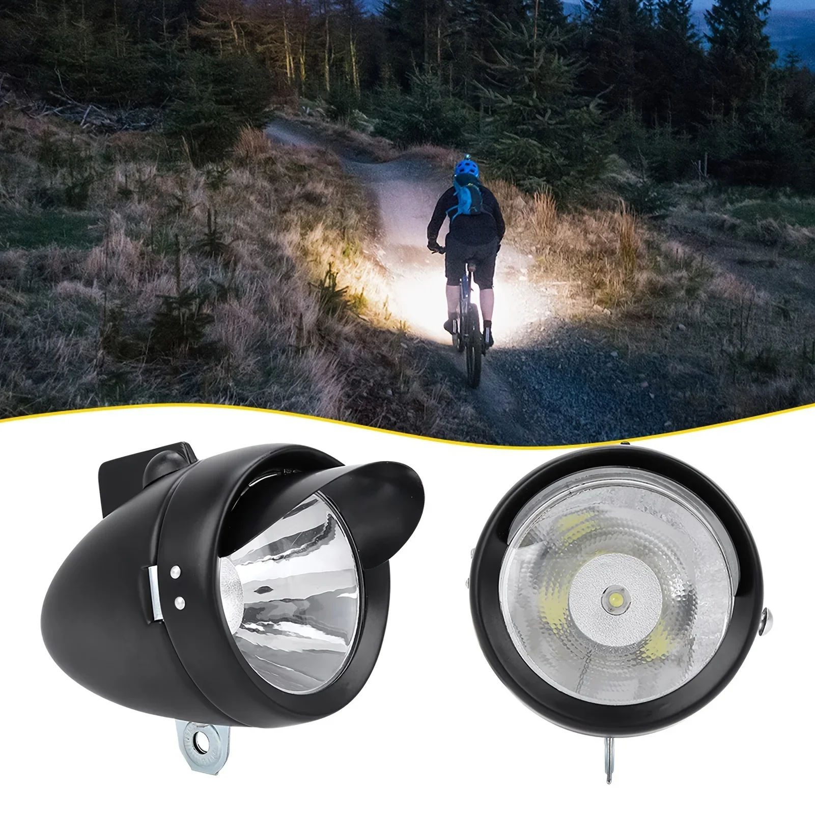 Bike Headlight Bicycle Front Light Vintage Bike Headlight Bicycle Night Riding Light Weight LED Bike Light With Visor Outdoor