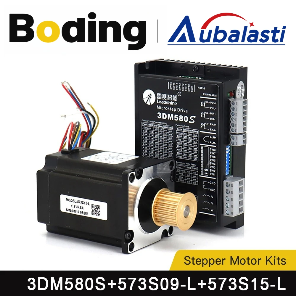 Aubalasti Leadshine 3Phase Stepper Motor Driver 3DM580S 3DM683 Motor 573S09-L 0.9N.m or Motor 573S15-L 1.3N.m for CNC Router