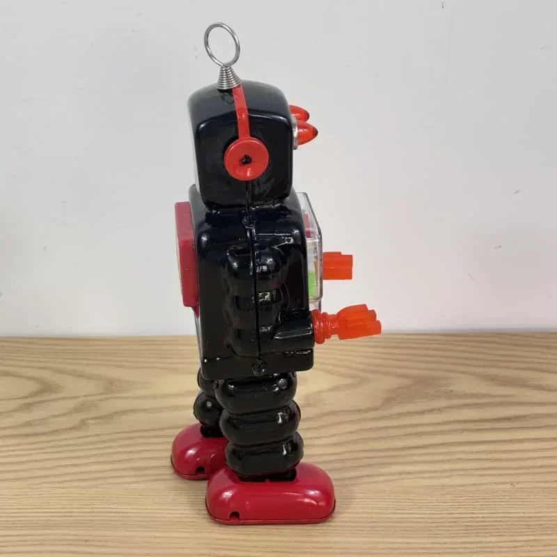 Jouet à remonter classique rétro en métal, Robot à roue haute, mécanisme d'engrenage en étain, ornements parfaits, cadeau d'anniversaire pour enfants