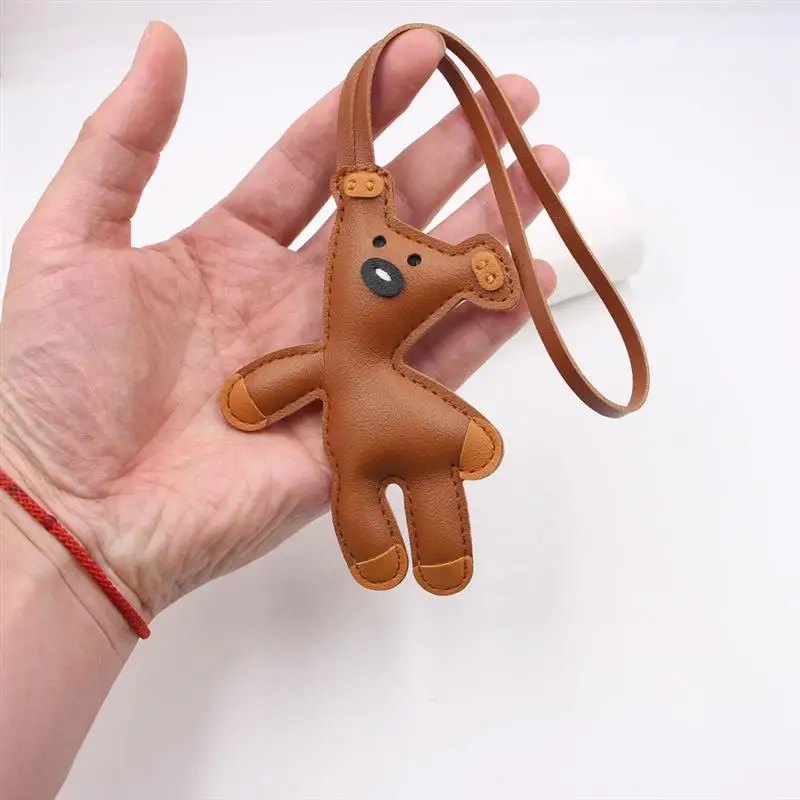 

Кожаный брелок-подвеска для сумки в виде мультяшного медведя, креативный подарок, праздничные принадлежности, DIY, бренд rVvLM0NI, модель