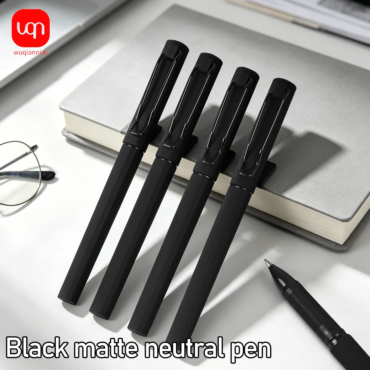 Matte Black Gel Pen 0.7mm Smooth Writing Neutral Pen Business Signature Pen Student Exam Office Stationery Custom  Available