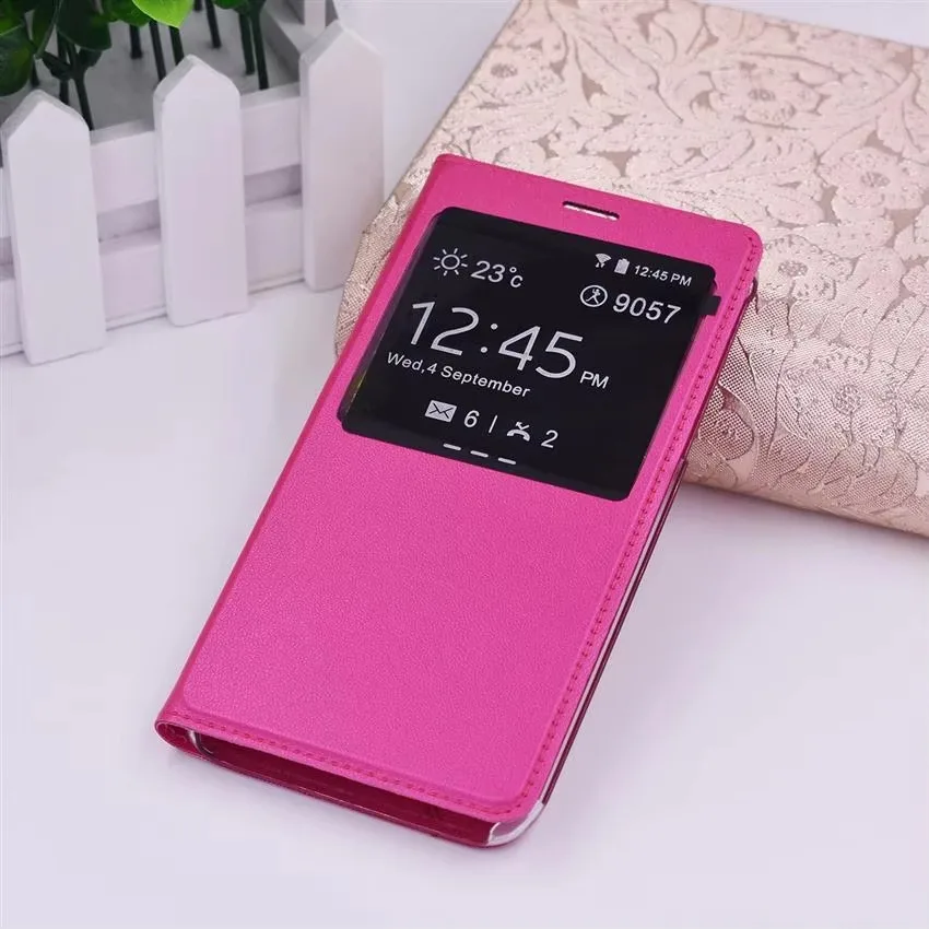 Luxury Window view Flip PU Leather Phone Case for Samsung Galaxy S8 Plus S8+ Back Cover Case