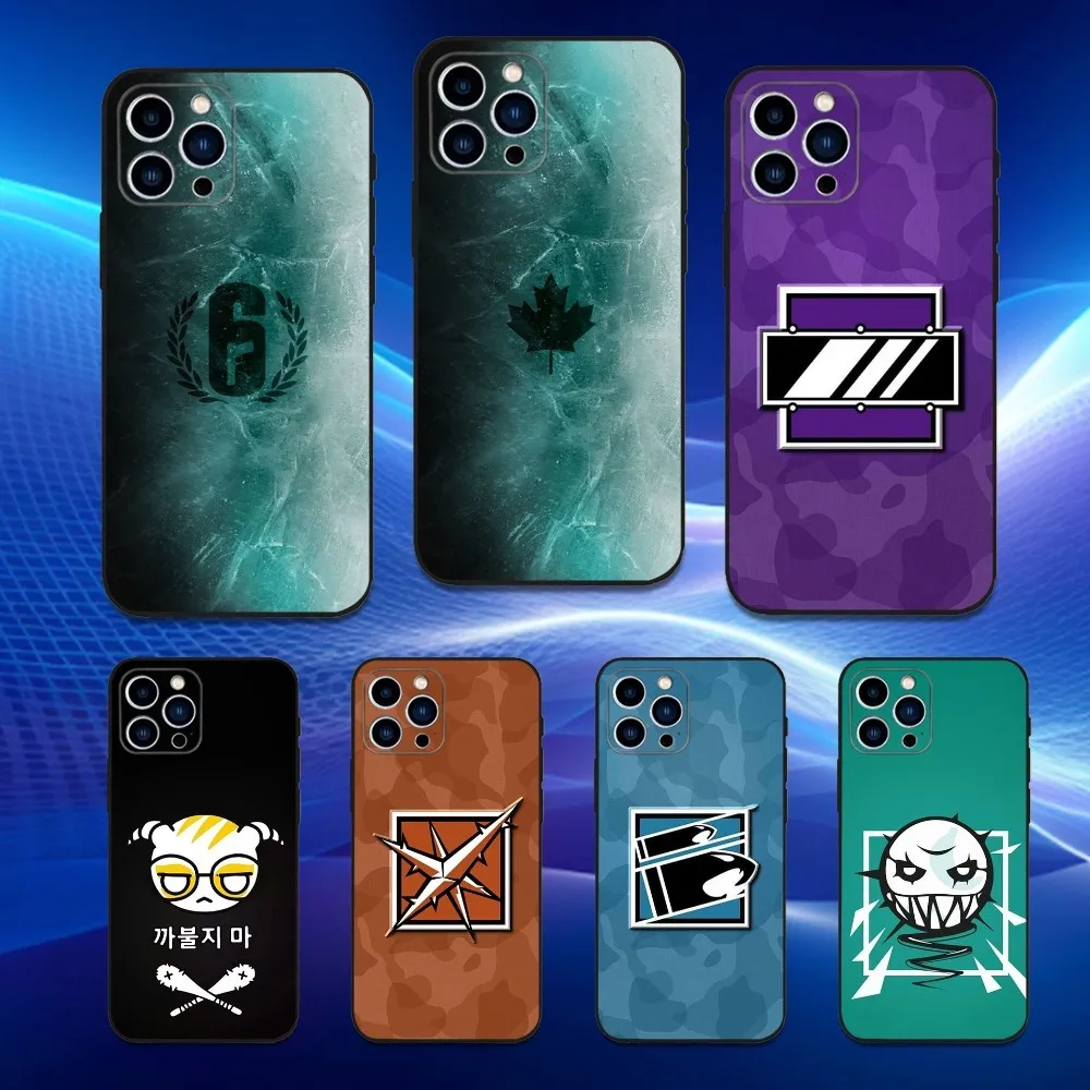 

Game R-Rainbow-Six S-Siege Phone Case For iPhone 16,15,14,13,12,11 Plus,Pro Max,XS,X,XR,SE,Mini,8,7,Soft Silicone Black Cover