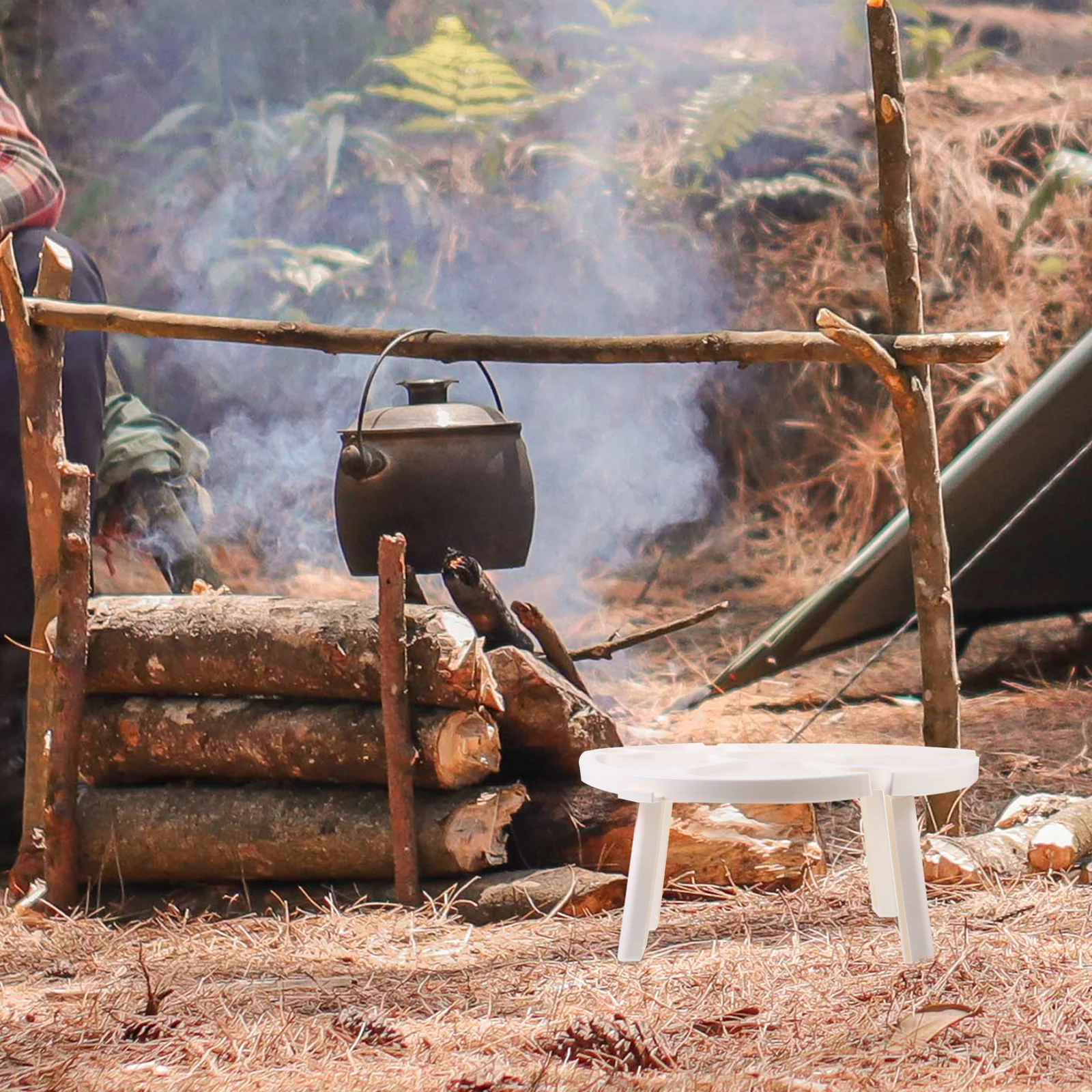 

Portable Outdoor Picnic Compact Plastic Round Table Plastic Tables For Beach Camping Festival Beach Table Yard